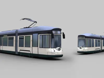 Linz Tram Austria Low-poly 3D model