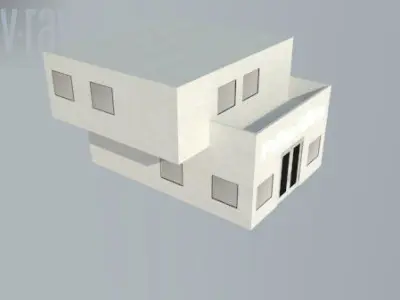 Building Set Low-poly 3D model