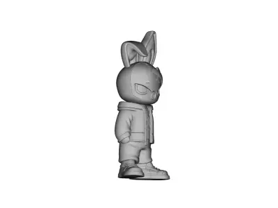 Street Style Bunny Character 3D Model for Jewelry Pendant Design 3D print model