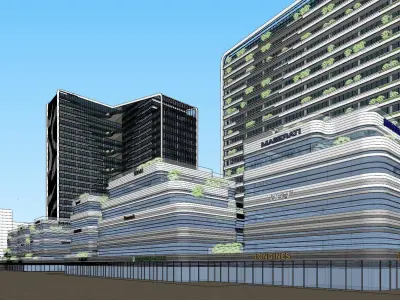 SU model of Wujiang Lot A office park building 3D model