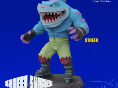 Street Sharks - Streex - Full figure 3D print model