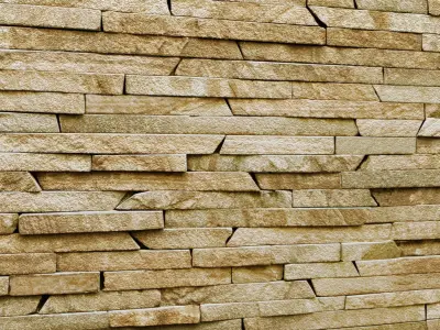 stone wall slate 24 3D model