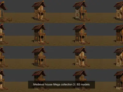Medieval house Mega collection 3 3D Model Pack