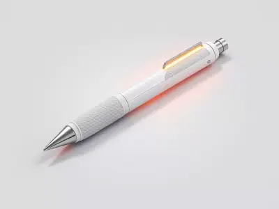 White Modern Stylus Pen Low-poly 3D model