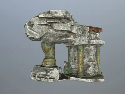 old temple  Low-poly 3D model get