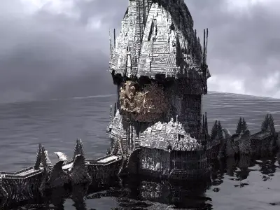 Ocean Cyberpunk Atlantis Tower Tall 3D model