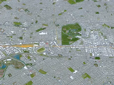 Christchurch City New Zealand Low-poly 3D model