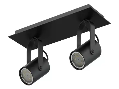 Black Double Lights 3D Model 3D model