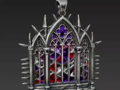 Gothic Cathedral Window Ring 3D Model Low-poly 3D model
