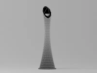 Aspire Tower Qatar Doha Landmark 1 Low-poly 3D model