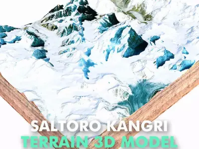 Saltoro Kangri Mountain Pakistan 3D model
