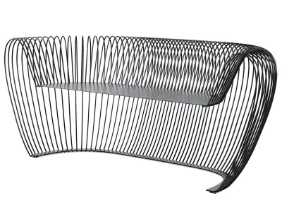 Park benches and table BUBBLE by Concept Urbain 3D model