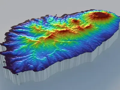 Saint Vincent and the Grenadines Terrain Country 3D model