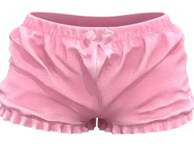 Plush Bloomers Sleep Shorts Low-poly 3D model