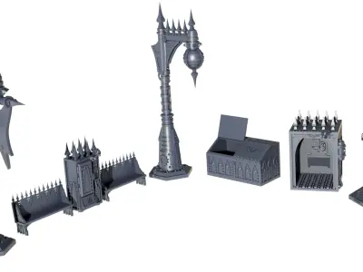 Gothic Sci Fi City Scatter Terrain Pack A  3D print model
