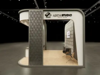 Exhibition booth design 3D model 6m x 5m 3D model 3D model