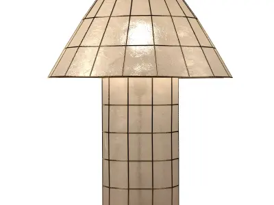 Geometric Table Lamp with Sculptural Design 3D model