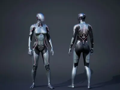 Sci-Fi Female Low-poly 3D model