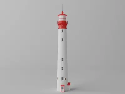 Cartoon Light House 3 3D model