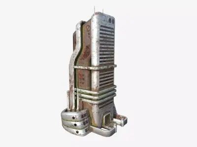 SciFi Building A10 Abandoned - Sci Fi Exterior Design Low-poly 3D model