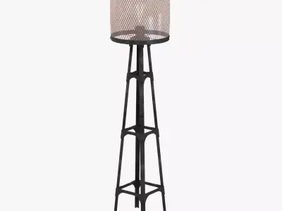 Industrial Pylon style floor lamp 3D model