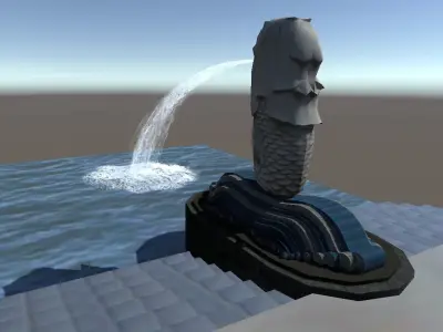 Merlion Singapore 3D lowpoly model  Low-poly 3D model