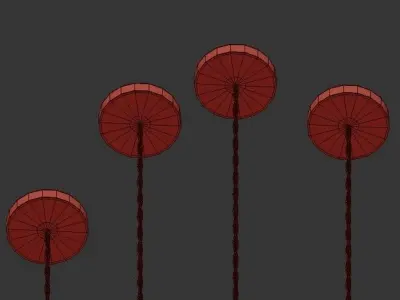 Nordic three pendant lights hanging from ceiling 3D model