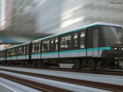  Paris Metro Subway Train MP 05 Rigged 