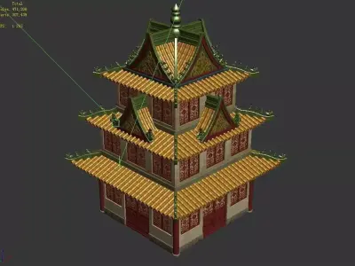 Ancient Chinese Architecture - Tower 32 3D model