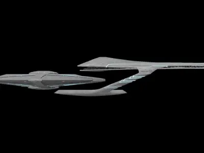 Star Trek Constitution-Class Starship 32nd Century Low-poly 3D model