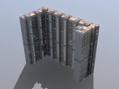 MSK Building 23 east Low-poly 3D model