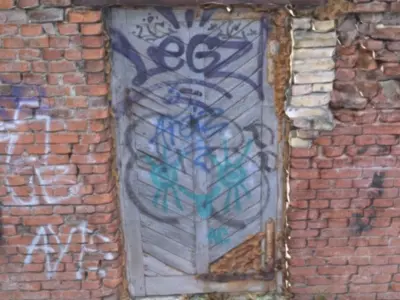 Industrial brick wall photogrammetry  3D model