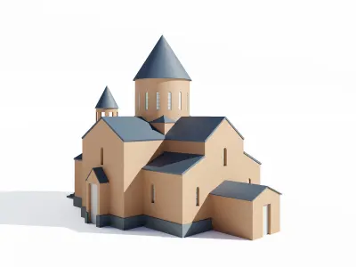 Church Low-poly 3D model