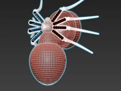Ragno-1309-02-AP-1 spider wall light with crystals 3D model