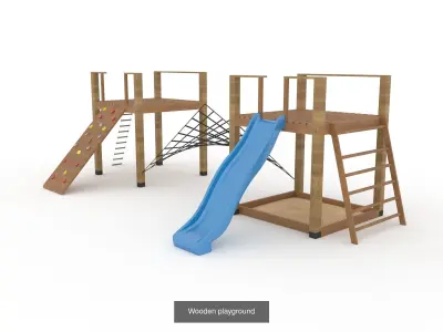 Wooden Playground Set 3D Model Pack