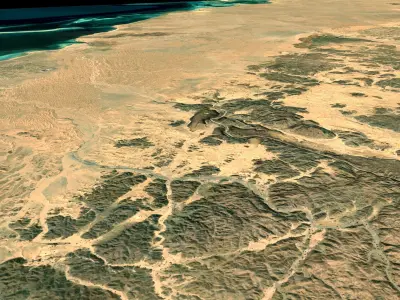 NEOM city topography Saudi Arabia - tile n25 e37 3D model