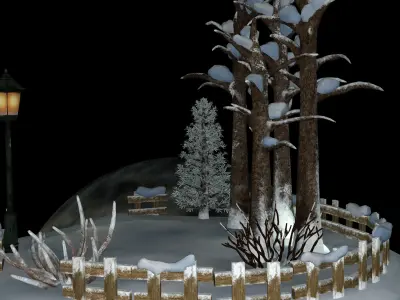 scene winter xmas 3D model