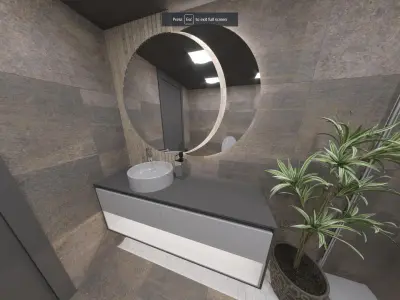Bathroom modern with toilet and sink 3D model