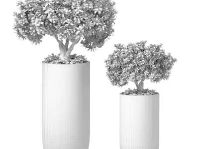 Decorative flowering tree classic gold tall vase urn  ArtDeco  3D model