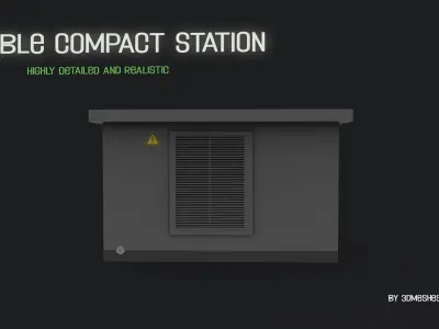 Cable compact station Low-poly 3D model