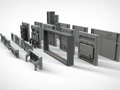 sci-fi Architecture kitbash 16 3D model