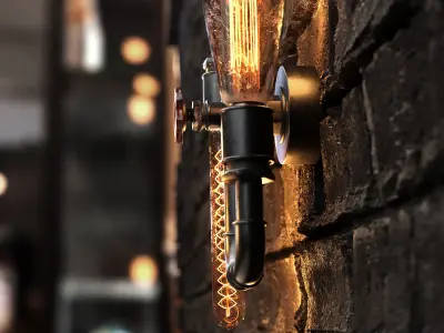 Edison Filament Bulb Wall Lamp 3D model