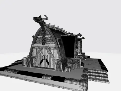 Large barn of Vikings 3D print model