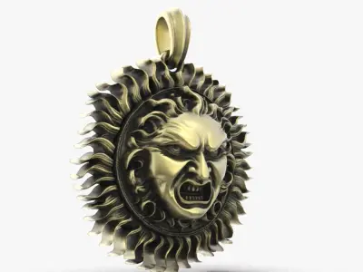 The angry radiant Sun 3D print model