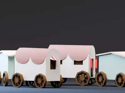 Amusement Park - Carnival Cart  Low-poly 3D model