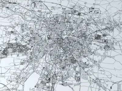 Leipzig Road Network and Streets 3D model