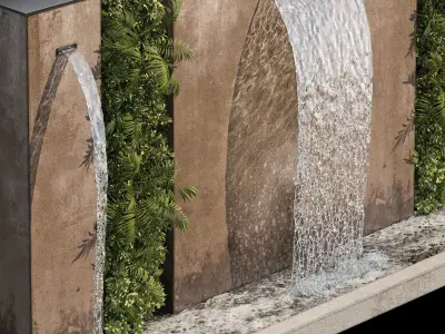 Waterfall fountains cascade 05 3D model