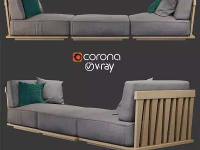 Flexform Zante ottoman 3D model