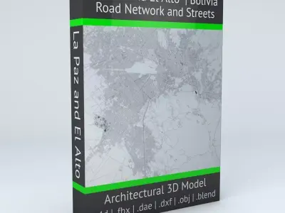 La Paz and El Alto Road Network and Streets 3D model