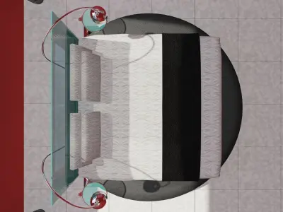 Contemporary Bed with side tables FREE Free 3D model